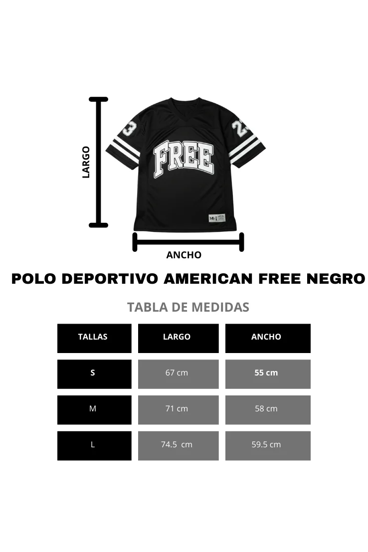 POLO DEPORTIVO AMERICAN FREE NEGRO - Image 6