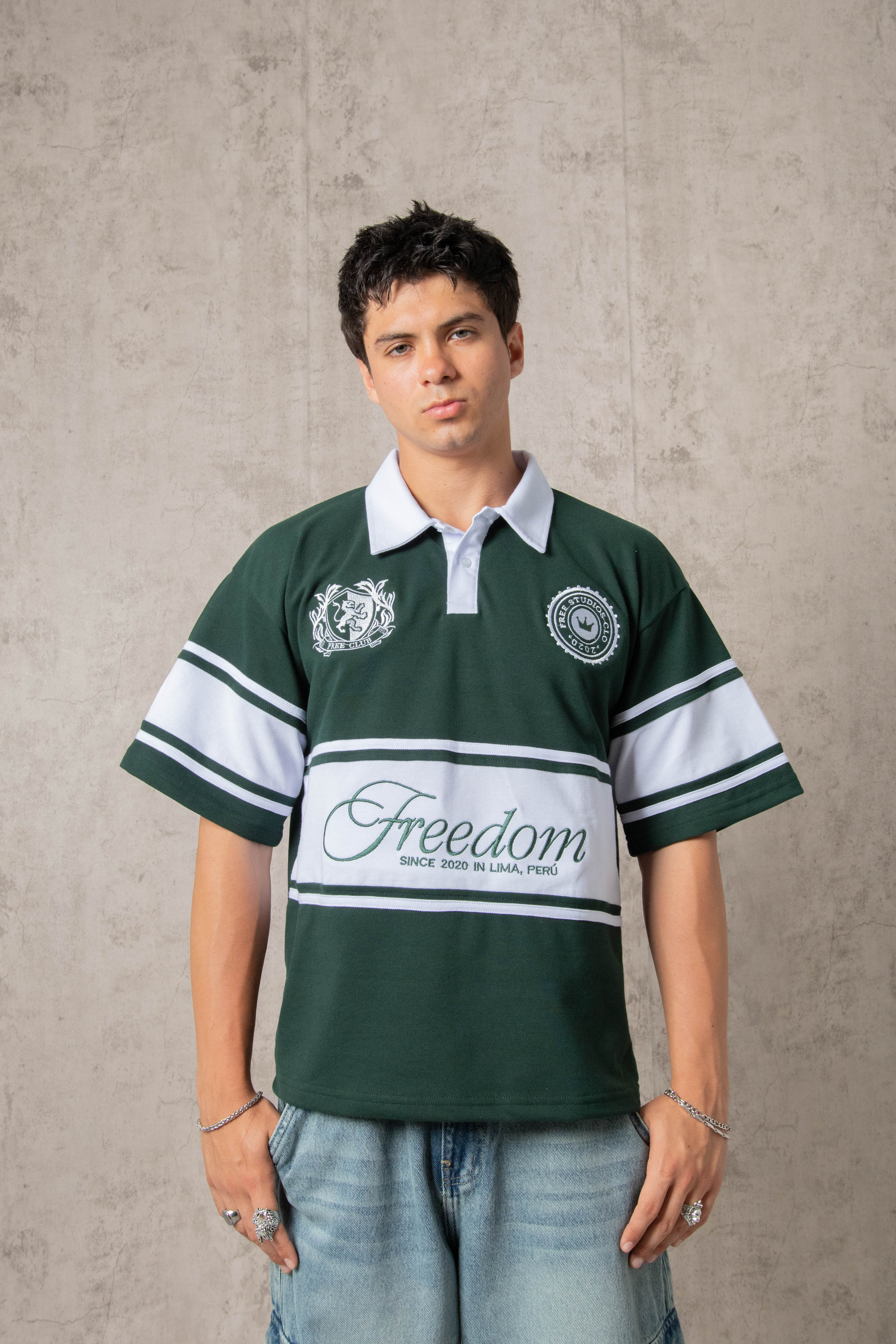 POLO PIQUÉ FREEDOM COLLEGE VERDE HUMO - Image 2