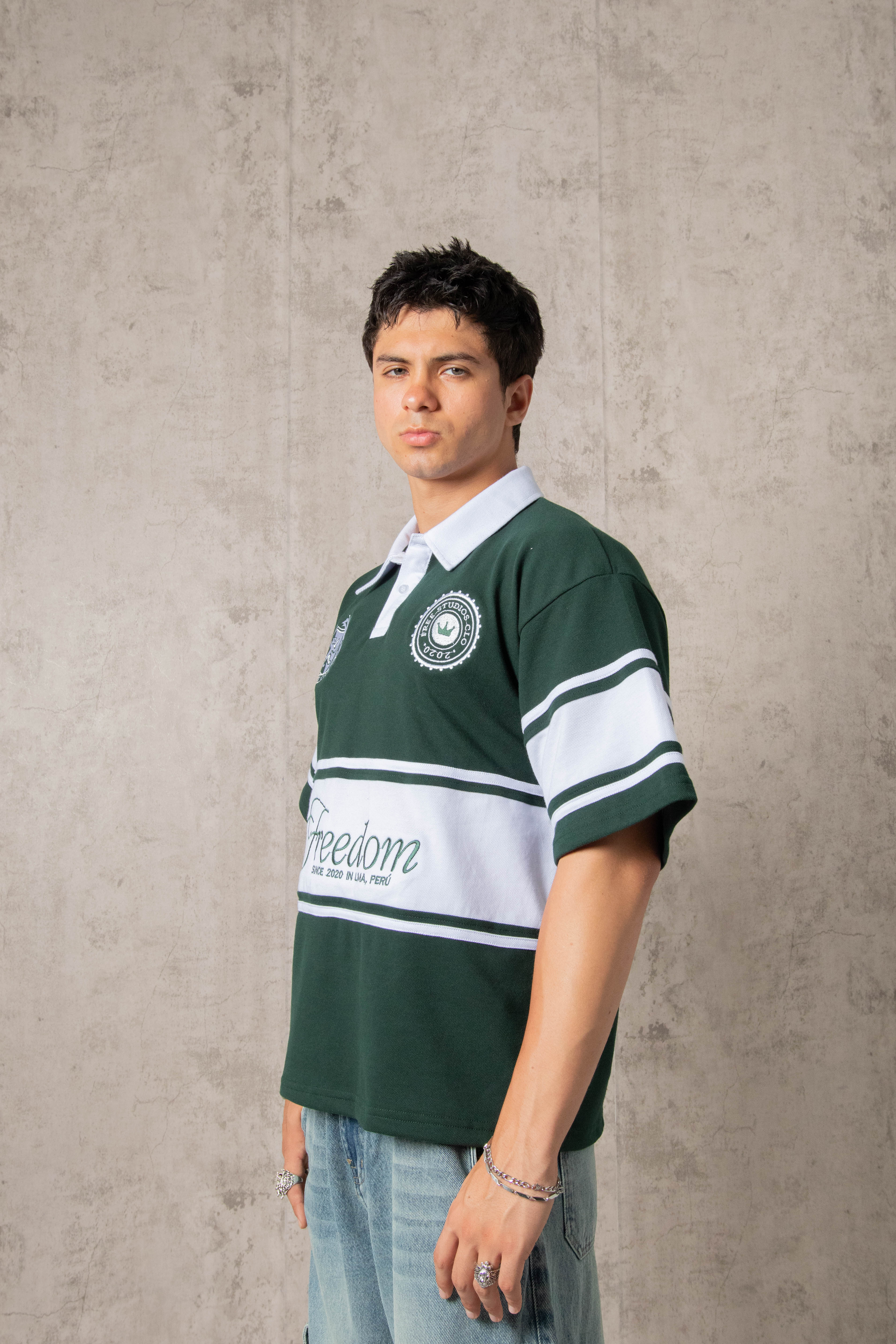 POLO PIQUÉ FREEDOM COLLEGE VERDE HUMO - Image 3