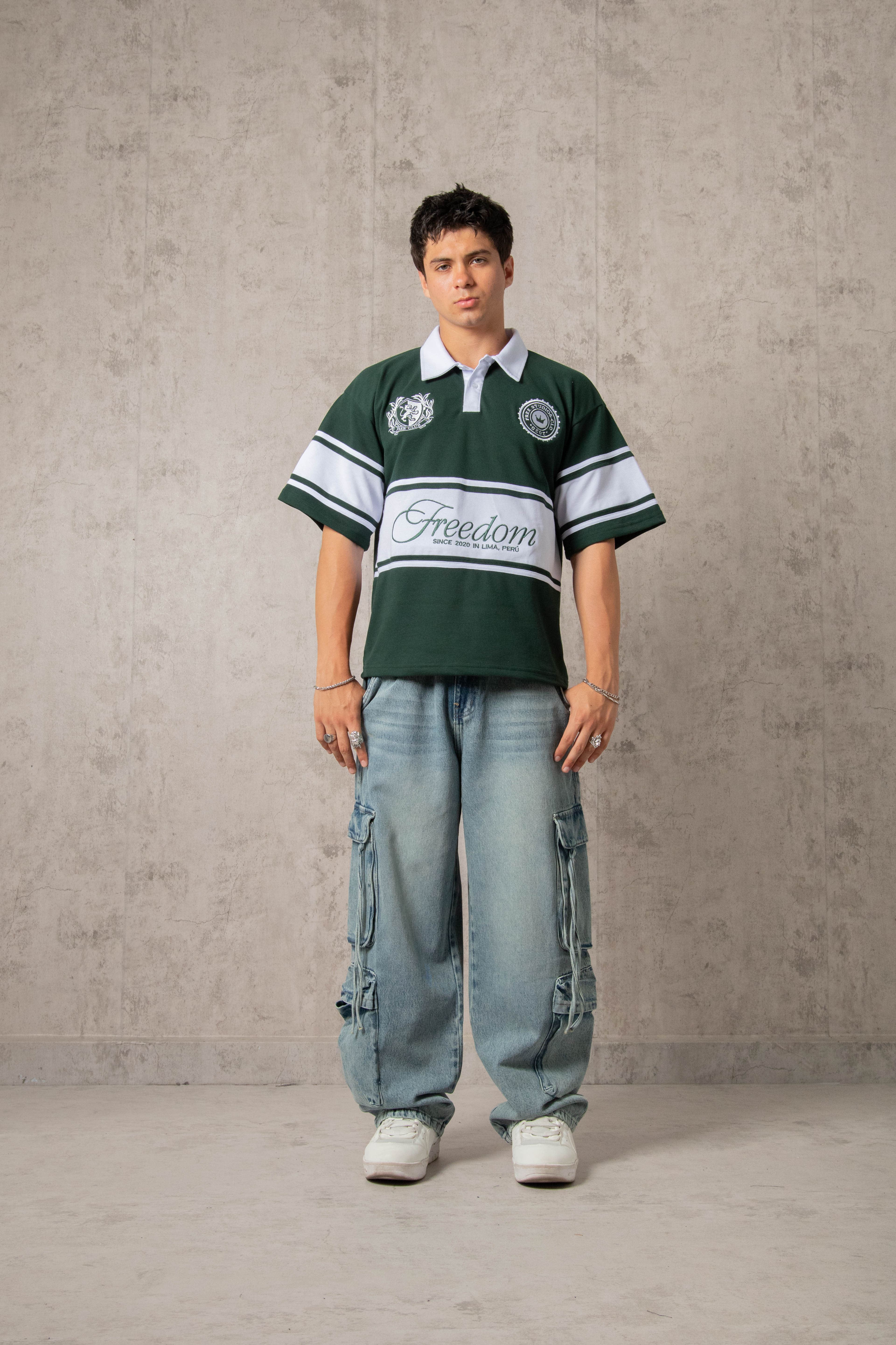 POLO PIQUÉ FREEDOM COLLEGE VERDE HUMO - Image 5