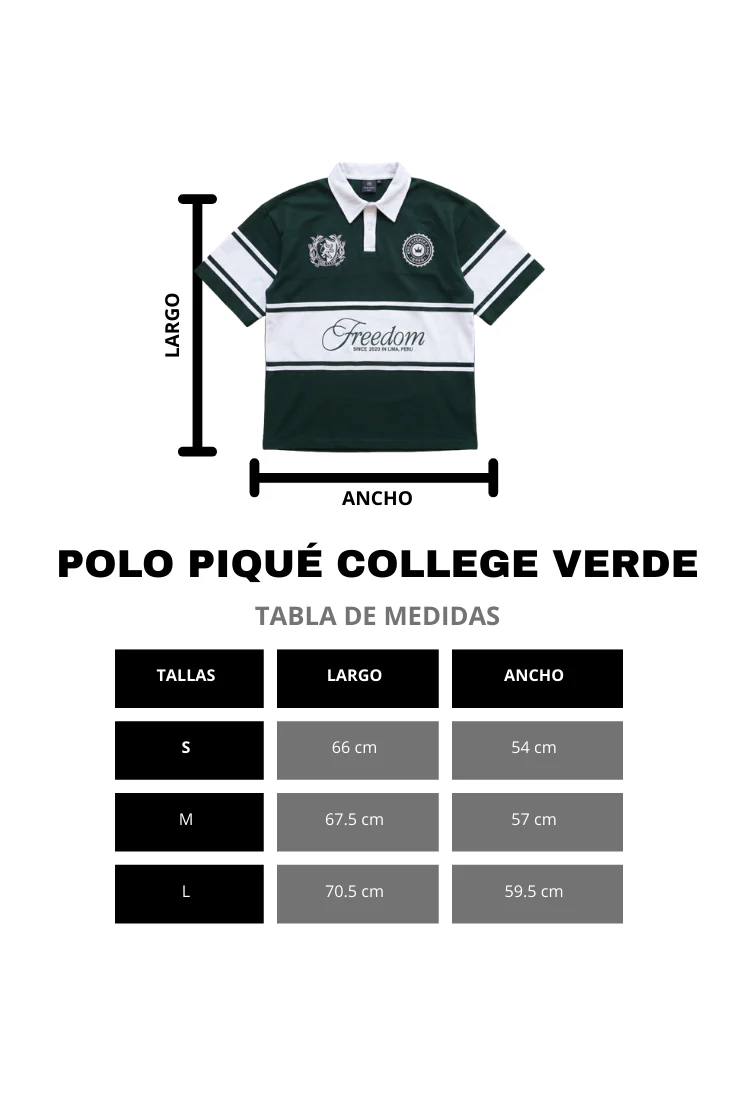POLO PIQUÉ FREEDOM COLLEGE VERDE HUMO - Image 6